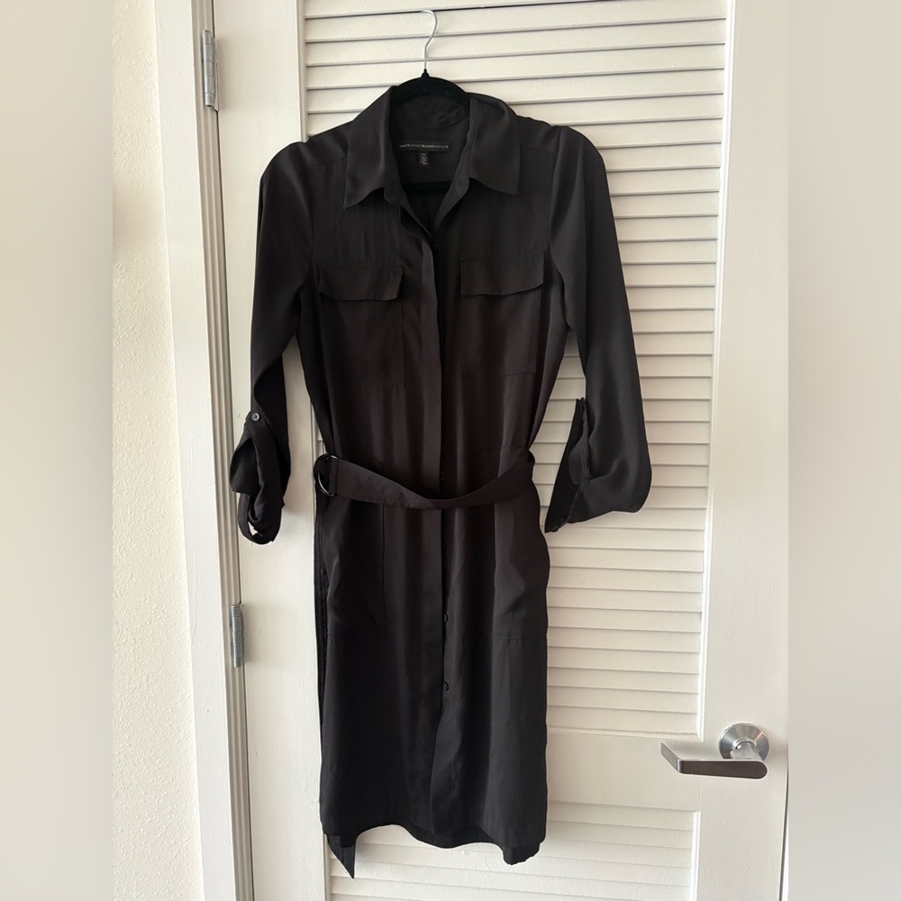White House Black Market Black Long Sleeve Dress